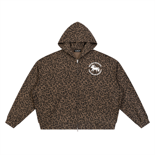 NECH Leopard Print Waffle Hoodie