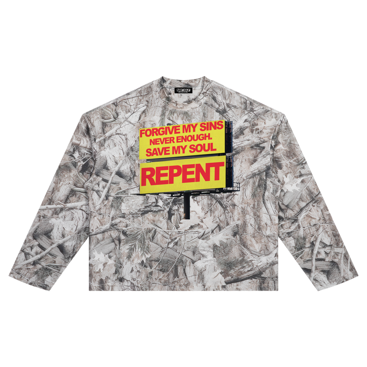 Forgive Me NE Camo Waffle Longsleeve